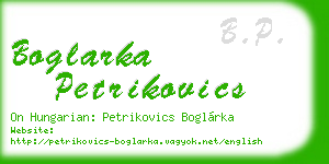 boglarka petrikovics business card