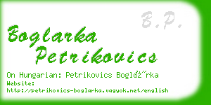 boglarka petrikovics business card
